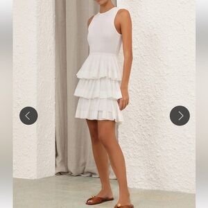 Zimmermann Crush Sleeveless Ruffle Minidress